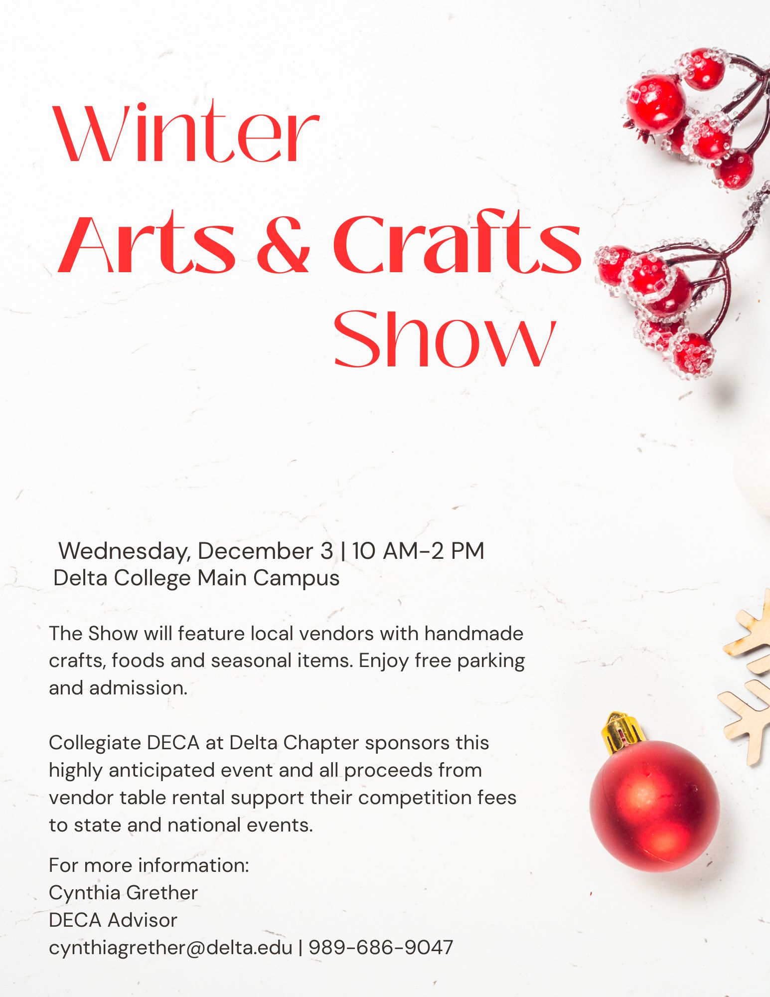 Vendor Signup - Holiday Arts and Craft Show
